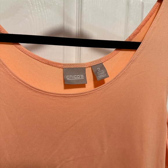 Chicos Peach Orange Super Soft Tank Top Women's L (12) Chico's 2 - Picture 2 of 4